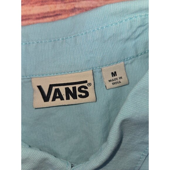 Vans Mens Short Sleeve Button-Up Shirt Blue Medium - Picture 5 of 9